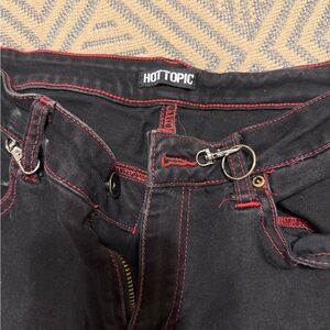 Hot Topic Black Jeans with Red Accents